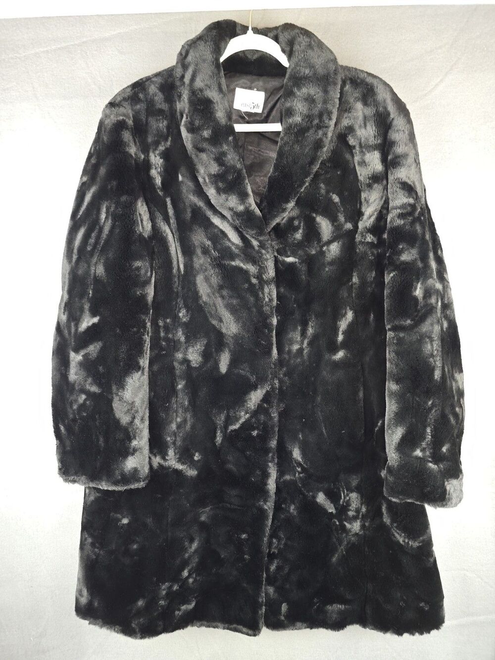 Vintage‎ East 5th Women's Large Print Faux Fur Coat Jacket Plush Lined